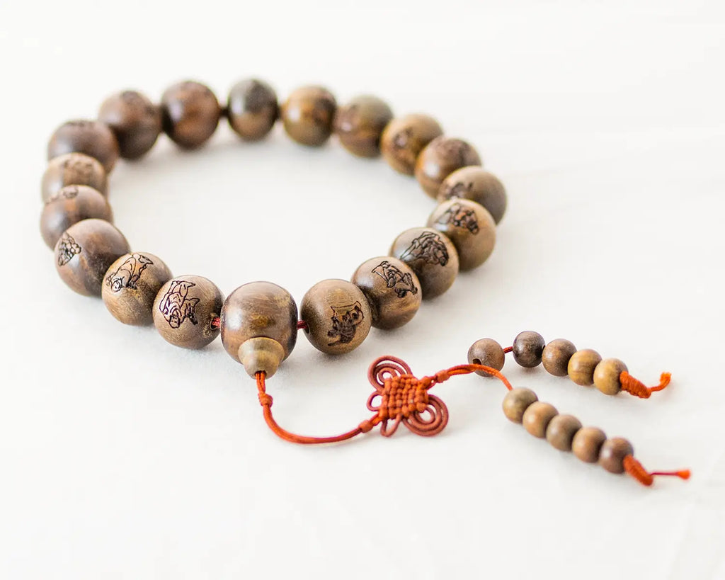 Buddhist Wooden Wrist Prayer Beads