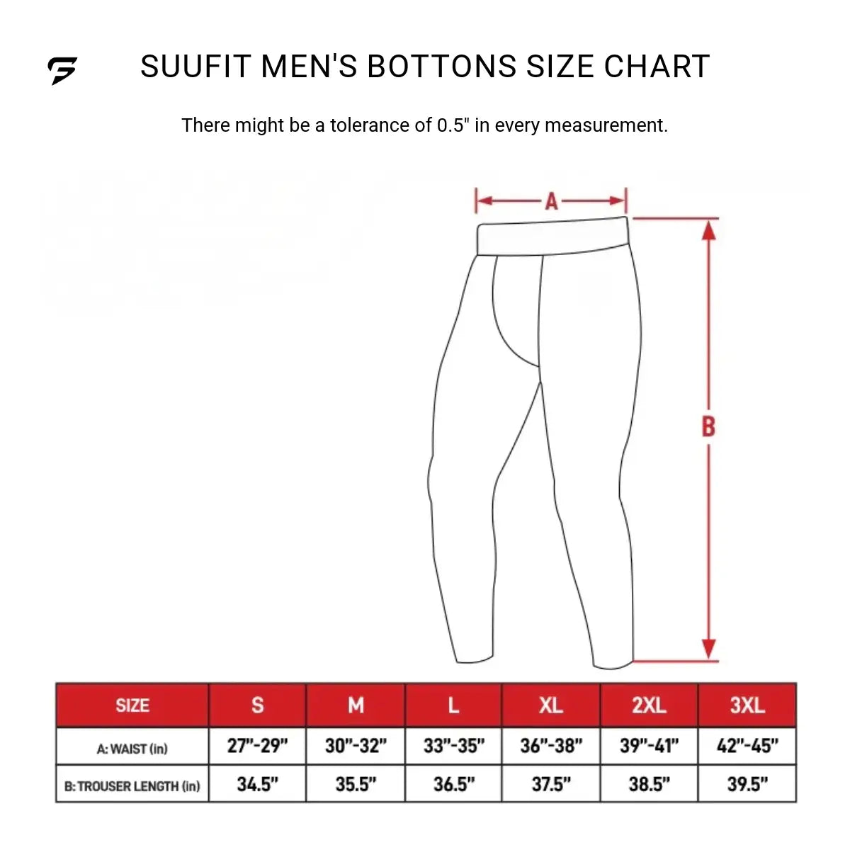 Size guide for Compression Tights
