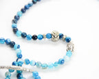 Natural Blue Agate & Sterling Silver Elephant Bracelet / Necklace