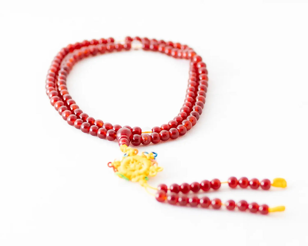 Red Agate 108 Mala Beads