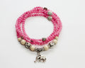 Natural Rose Quartz & Sterling Silver Elephant Bracelet / Necklace