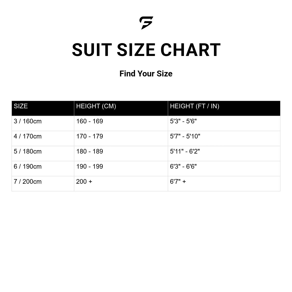 Size guide for Orange Shaolin Martial Arts Suit