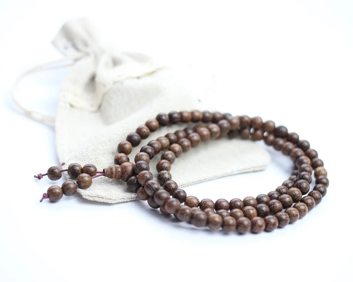 Vietnamese Natural Agarwood 108 Bead Bracelet & Necklace