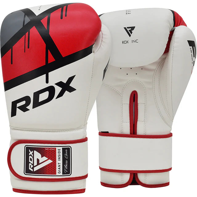 RDX F7 Boxing Gloves | Black, White & Blue MMA & Training Gloves