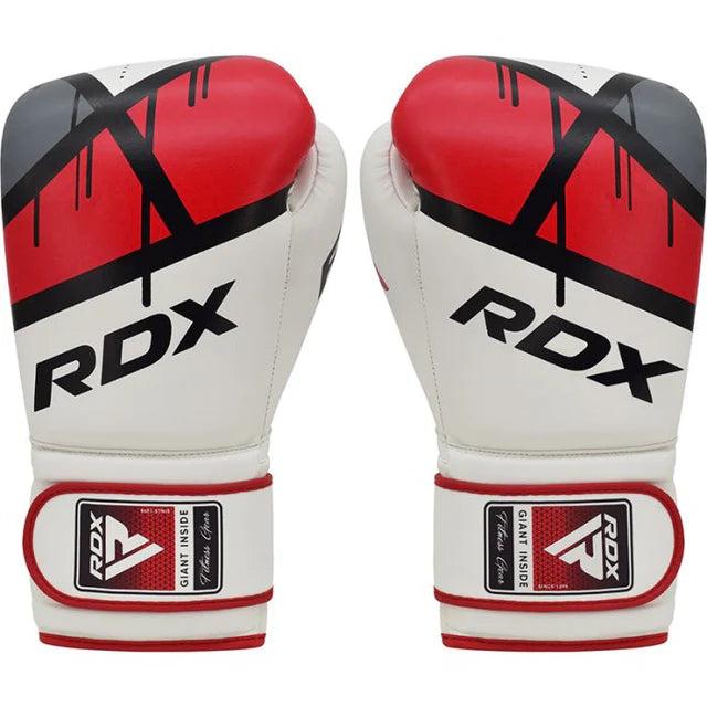 RDX F7 Boxing Gloves | Black, White & Blue MMA & Training Gloves